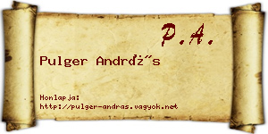 Pulger András névjegykártya